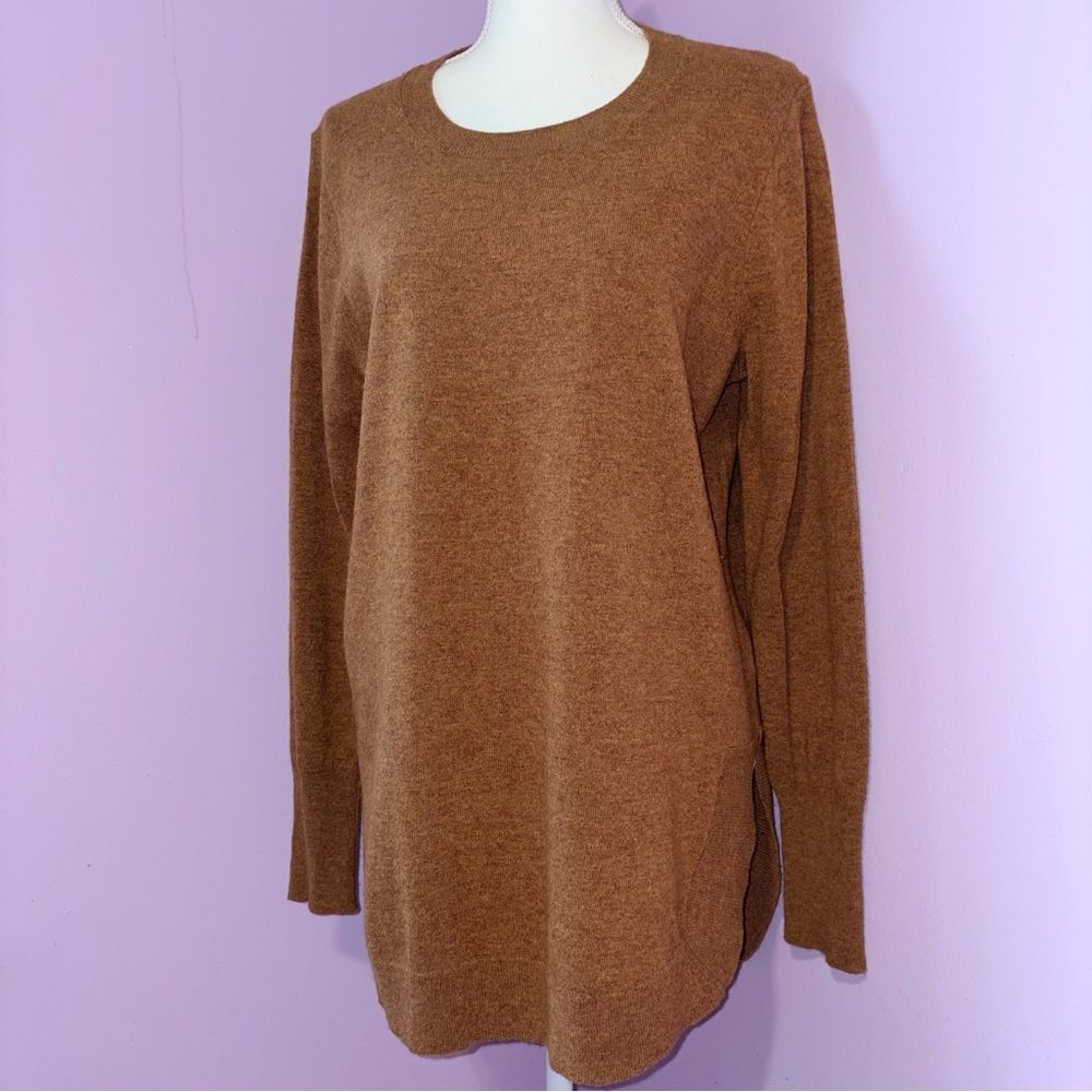Bundle of 2 J Crew Neutral Tunic Sweaters Knit Cotton Merino Wool Women M Office